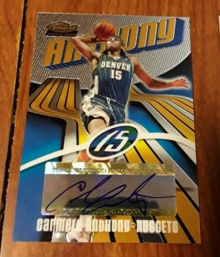 Carmelo Anthony Auto 2003 - 04 Finest 163 Rookie Ed /999 Denver Nuggets