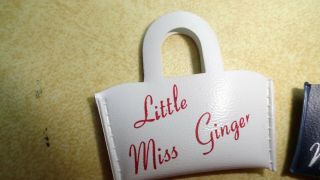 Vintage 1950 ' s Cosmopolitan Little Miss Ginger Doll 2 Purses Red & Black 3