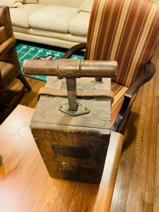 Antique Vintage Dupont Dynamite Blasting Machine 30 Tnt Detonator Wood Box Case