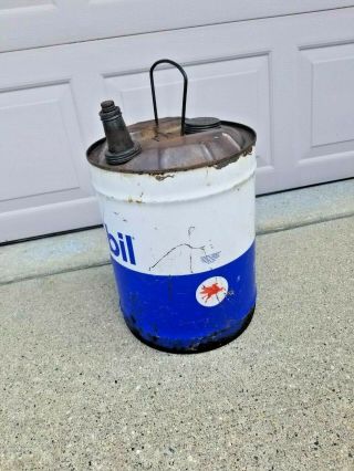 Vintage Mobil Oil 5 Gallon Can,  Made In Usa