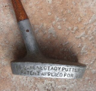 Antique Vintage Rare Spalding Patent App For Hickory Wood Shaft Golf Club Putter