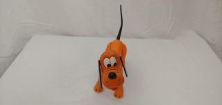 Vintage Walt Disney Productions Pluto Dog Toy 8 1/2 " Plastic Body Rubbery Head