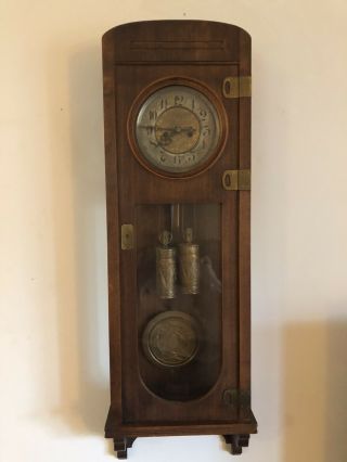 Antique Gustav Becker 2 Weight Art Nouveau Style Vienna Regulator Clock