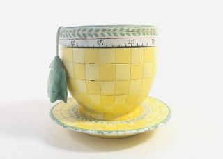 Vintage Boston Warehouse Kitchen Timer Teacup W/ Strawberry Teabag 3