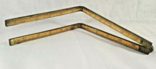 Vintage Lufkin No 780 Folding Boxwood Carpenters Ruler Fine Quality 24 "