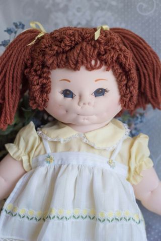 19 " Vintage Cloth Soft - Sculpture Girl Doll - - Like Cabbage Patch