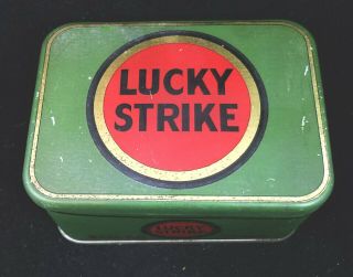 Lucky Strike Sliced Plug Tin Litho Tobacco Tin