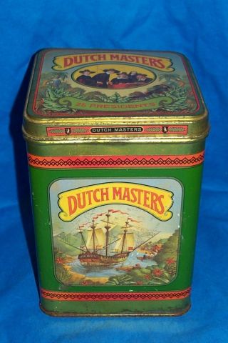 Old Dutch Masters Cigar Tin 25 Presidents Vintage Tobacco Box Case Advertising