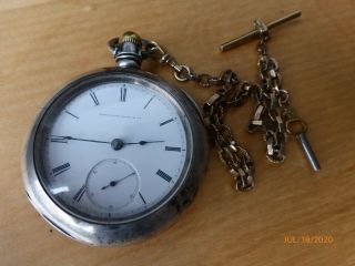 1869 H.  Z.  CULVER Antique ELGIN National Watch Co Size 18 COIN Pocket Watch Runs 2