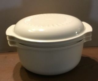 Vintage Tupperware 3 Pc Set Microwave Stack Steamer Bowls 3 Quart W Lid 2192b - 2