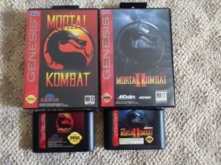 Vintage Sega Genesis Mortal Kombat I & Ii Case Game