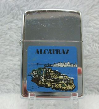 Vintage 1990 Zippo Brand Advertising Lighter For Alcatraz Unfired Minty Htf