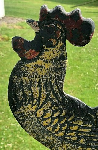 Antique Chicken Rooster Weathervane w/Arrow & Iron Ball & Directionals - OLD 2