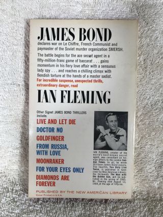 Signet Casino Royale James Bond Vintage Paperback Ian Fleming 1953 Unabridged 2