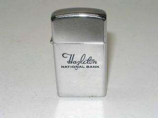 Vintage 1964 Hnb Hazleton National Bank Slim Zippo Cigarette Lighter