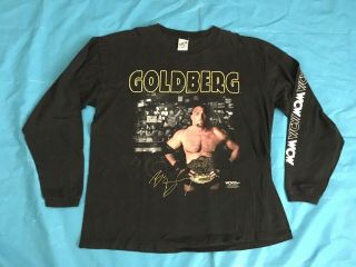 Vintage 90s Wcw Goldberg Long Sleeve Wrestling Shirt Black