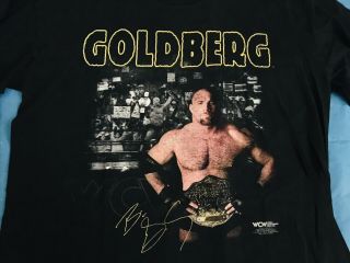Vintage 90s WCW GOLDBERG Long sleeve Wrestling Shirt Black 2