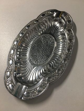 Vintage Metal Ashtray Made In Occupied Japan 1940s With Ornate Border