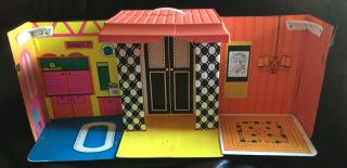 Vintage 1968 Barbie Family House Mattel 1066 With Furniture Rare Find