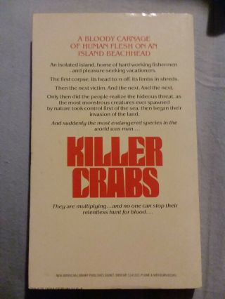 KILLER CRABS Guy N.  Smith Vintage Horror Paperback Signet 1979 2