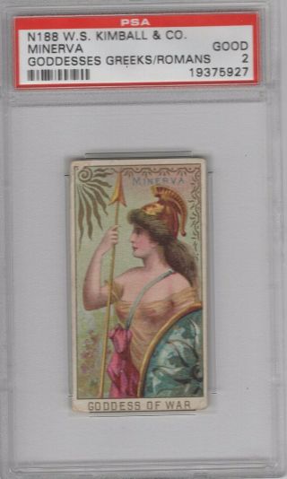 1889 N188 W.  S.  Kimball & Co.  Goddesses Of Greeks & Romans Minerva Graded Psa 2