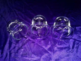 3 SMALL VINTAGE CLEAR GLASS CLOCHE GROWING DISPLAY DOMES 2