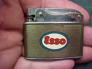 Advertising Esso Cigarette Lighter Marked Rolex Japan Automatic Deluxe Gas