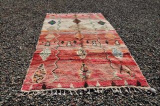 Moroccan Boujad rug 100 Wool Handmade vintage Berber carpet (5,  1Ft x 8,  2 FT) 2
