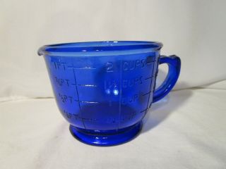 Vintage Cobalt Blue Glass 2 Cup Measuring Mixing Cup