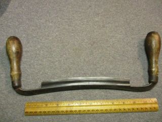 Vintage Draw Knife/p.  S.  & W.  Co.  /8 " Cut,  15 " Long/solid Wooden Handles/very
