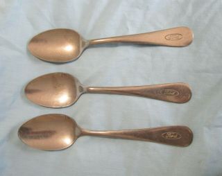 3 Vintage Ford Motor Company Cafeteria Thor Stainless 7 " Spoon (usa)