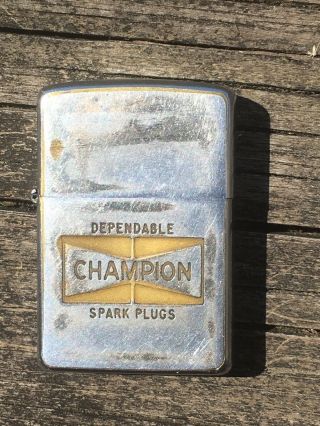Vintage Zippo Lighter Champion Spark Plugs For Automobile 1969