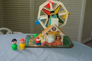 Vintage Fisher Price Music Box Ferris Wheel 969 With Little People