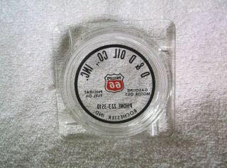 Vintage PHILLIPS 66 Glass Ashtray Gas Station Souvenir ROCHESTER INDIANA 3