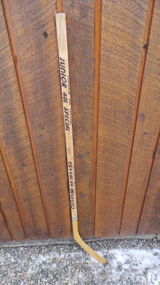 Vintage Wooden 48 " Long Hockey Stick Sherwood Junior 401 Special