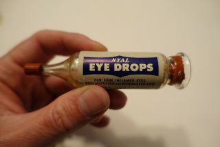 Vintage 1960s Nos Apothecary Pharmacy Nyal Eye Drops Applicator And Tube