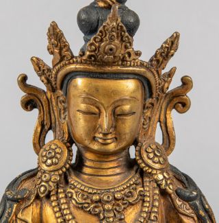 Chinese Antique Gilt Bronze Buddha,  1900 - 1950 2