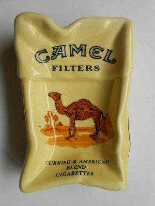 Vintage Camel Filters Crushed Cigarette Pack Ashtray