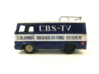 Vintage 1950s Antique Cbs Metal Toy Old Radio Television Camera Advertising Bus