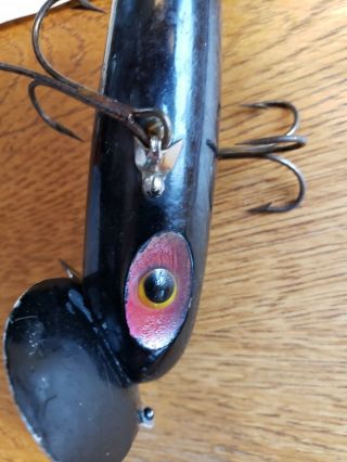 Rare Vintage Wooden Fishing Lure Glass Eyes