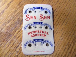 Rare Antique,  Vintage Celluloid Advertising Sen - Sen Gum Baseball Score Keeper