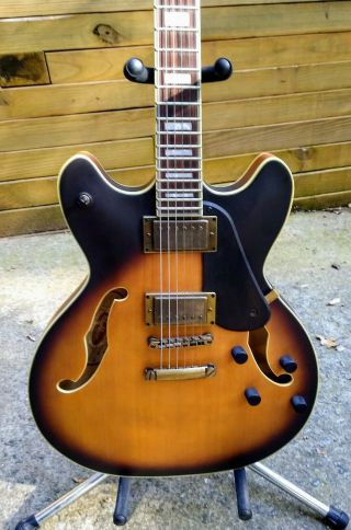 Washburn Hb36k Semi Hollow Electric Guitar / Vintage Matte Sunburst / Hard Case