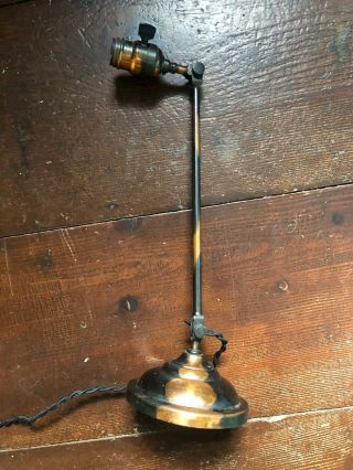 Vintage Rare Antique Industrial Faries Japanned Copper Flash Desk Lamp Light