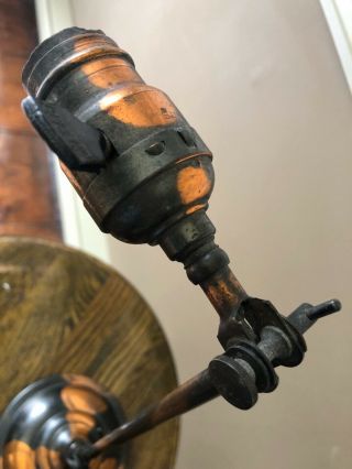 Vintage Rare Antique Industrial Faries Japanned Copper Flash Desk Lamp Light 3