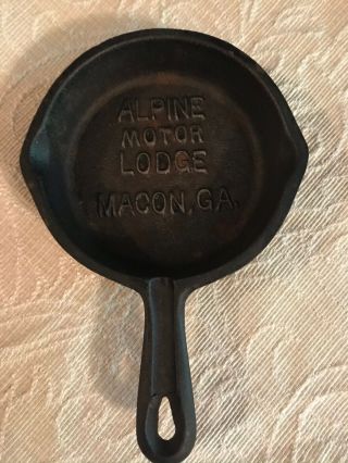 Vintage Cast Iron Frying Pan Ashtray From Alpine Motor Lodge In Macon Georgia