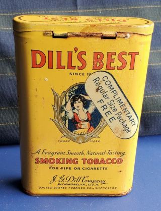 Vintage Dill ' s Best Tobacco Tin Empty 2