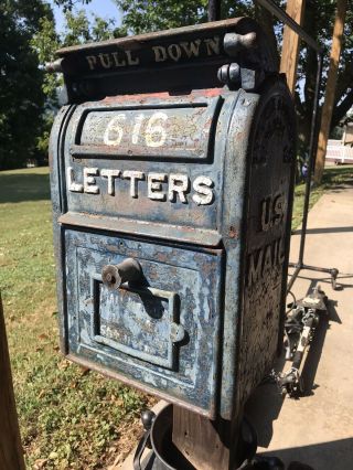 Antique Cast Iron Mailbox Old Letter Box Mail Vintage Post Office Carlisle Pa
