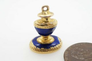 Antique Georgian English 18k Gold Enamel Urn Shaped Seal Fob / Charm C1800