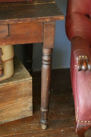 Antique Farm Table Kitchen Island Wood Legs Drawer Primitive Desk old vintage 2