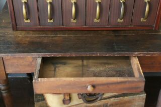 Antique Farm Table Kitchen Island Wood Legs Drawer Primitive Desk old vintage 3